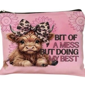 Cow A Bit of a Mess Makeup Bag NWOT